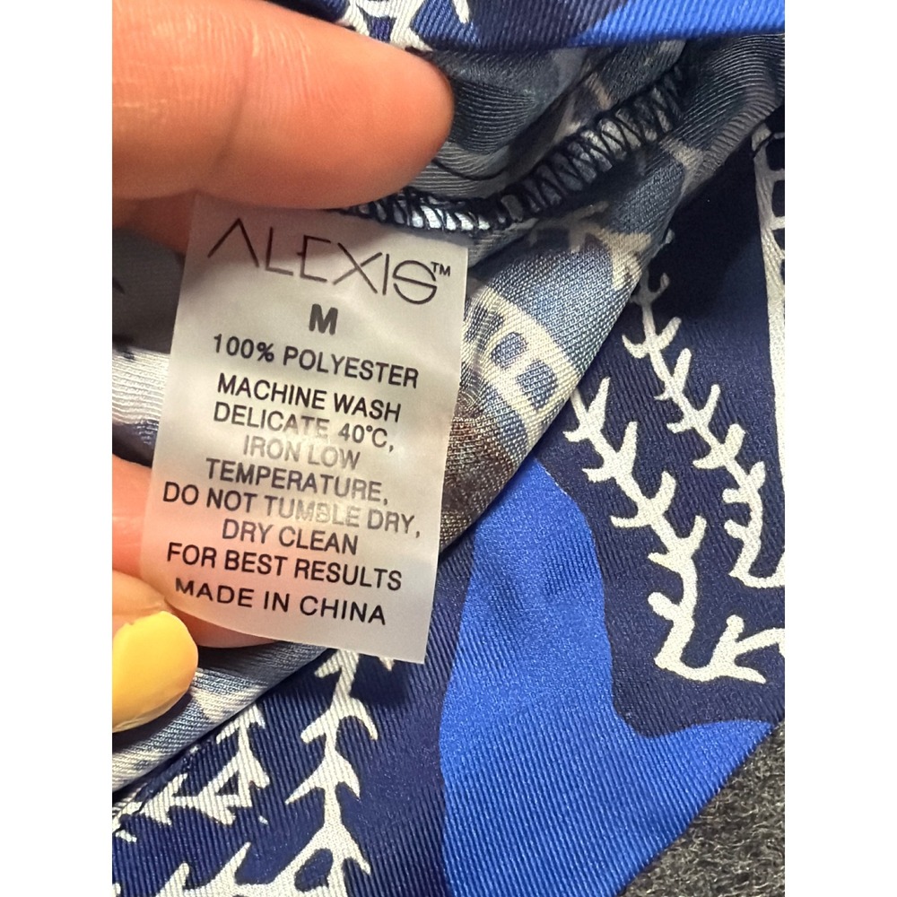 Alexis Robbie Romper Santorini Long Sleeve Blue Geometric Print Kimono Sleeves - Picture 7 of 13